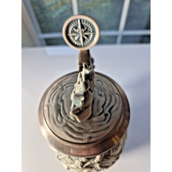 "Christopher Columbus New World" Vintage Lidded Ceramic Beer Stein 1992 Avon - Picture 5 of 11